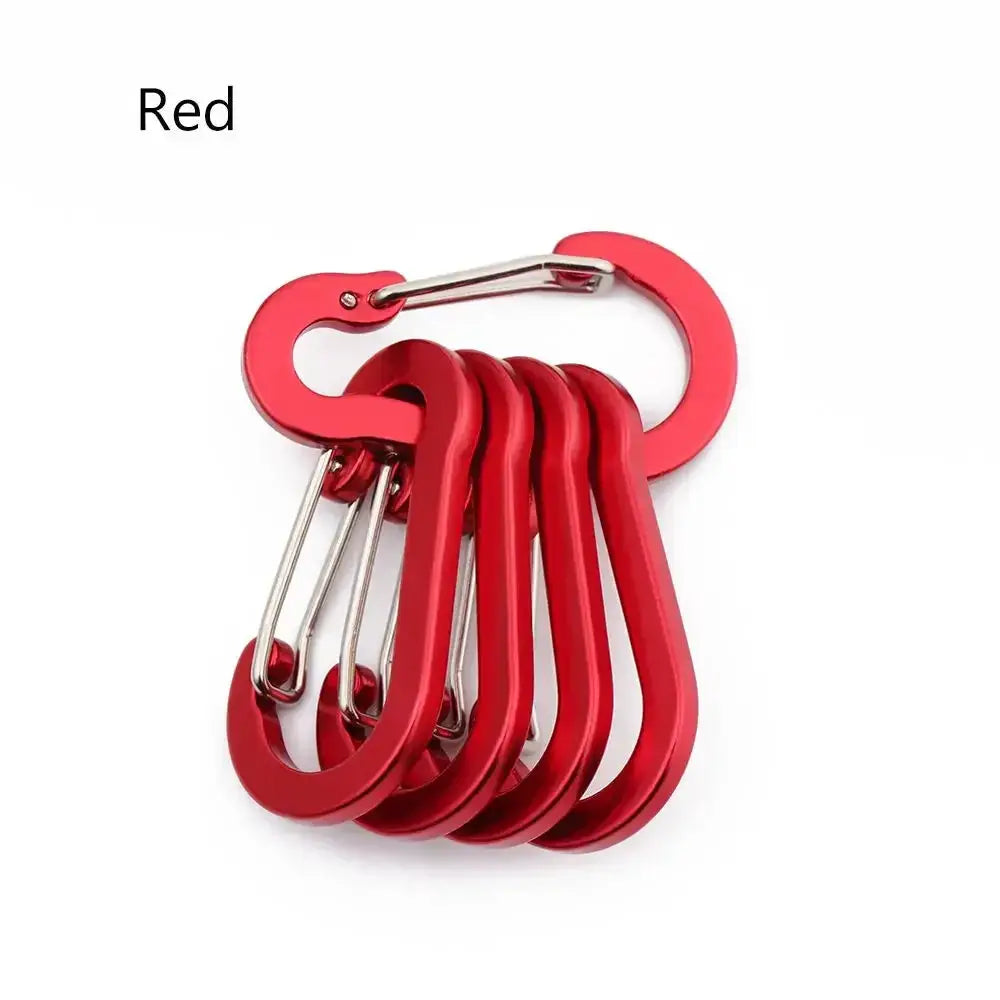 5 Pcs Carabiner Set For Outdoor Backpack Camping Clips