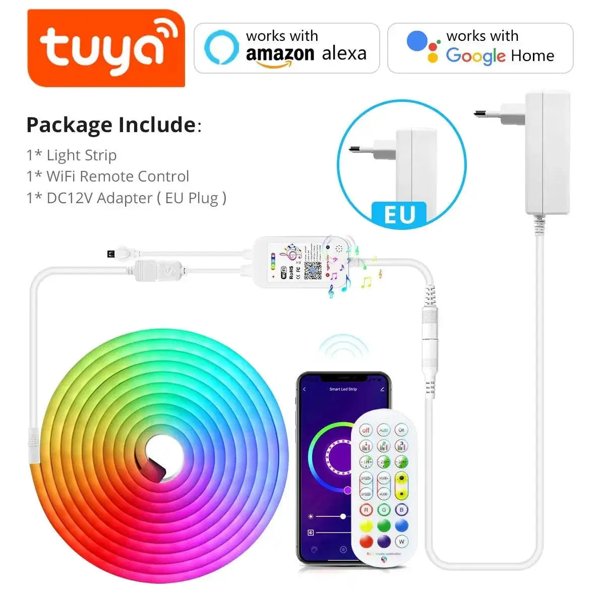 Tuya Neon Light Strip RGB LED Tape For Home Use Ambience