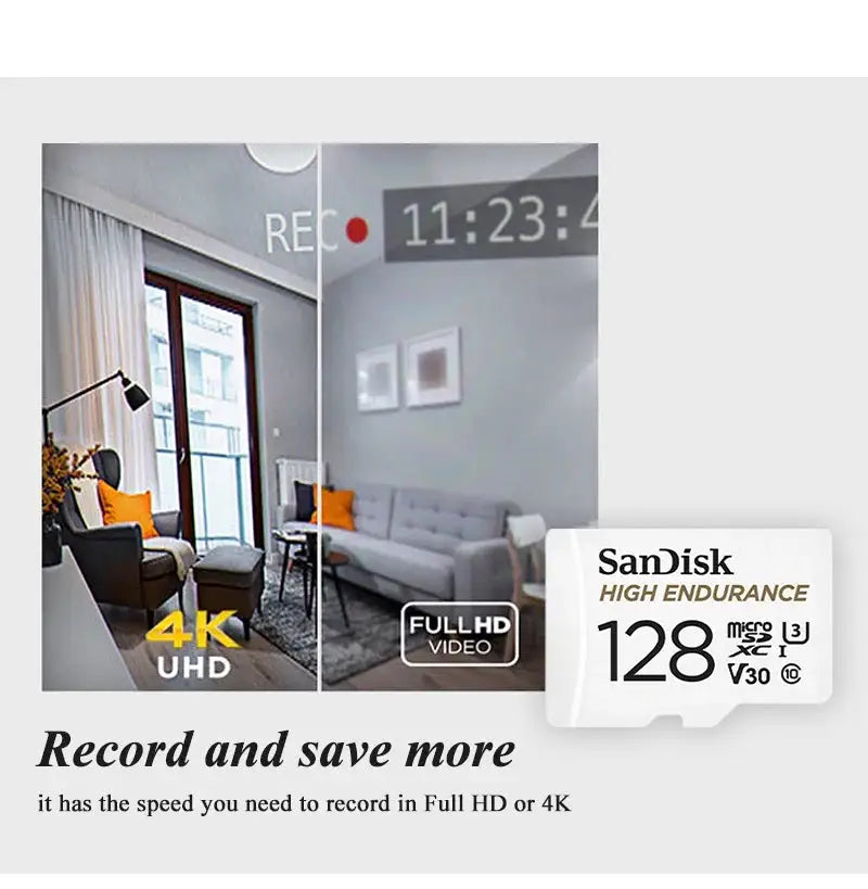 SanDisk Professional V30 4K Micro SD Card for Dashcam Surveillance Camera Original MicroSD Memory Card 32GB 64GB 128GB 256G 512G