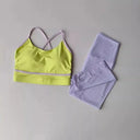 Yoga Set Women High Waist Leggings Breathable