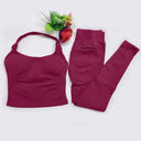 Yoga Set Seamless Backless Halter Top Leggings