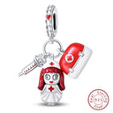 Red Series Charm Beads Sterling