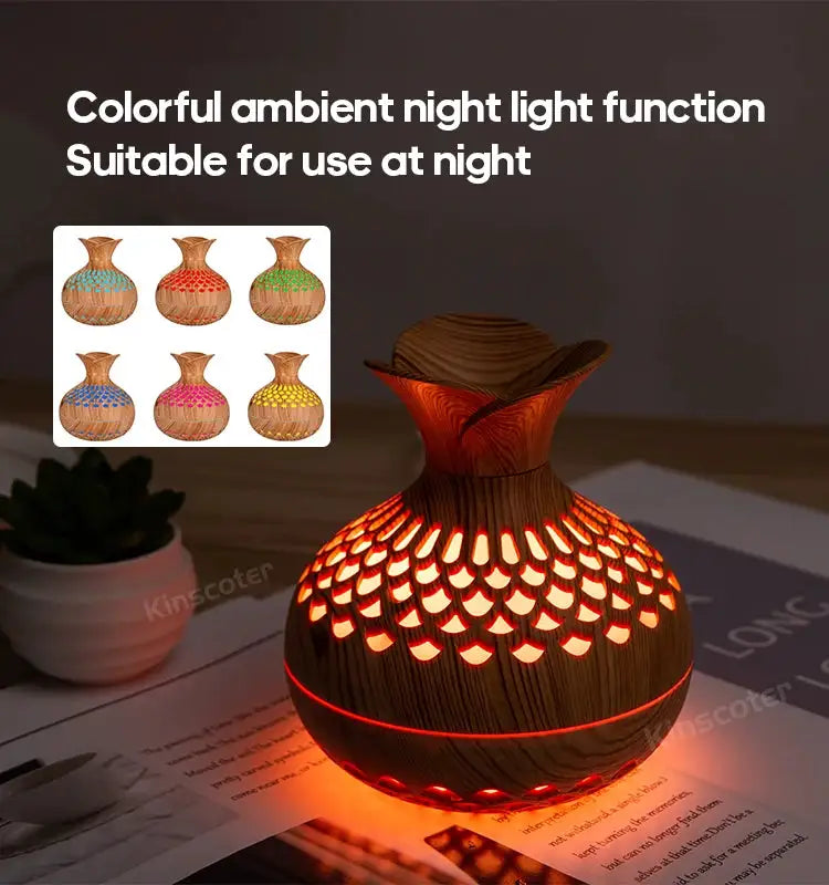 Wood Grain USB Aromatherapy Diffuser With RGB Lighting — product view 11