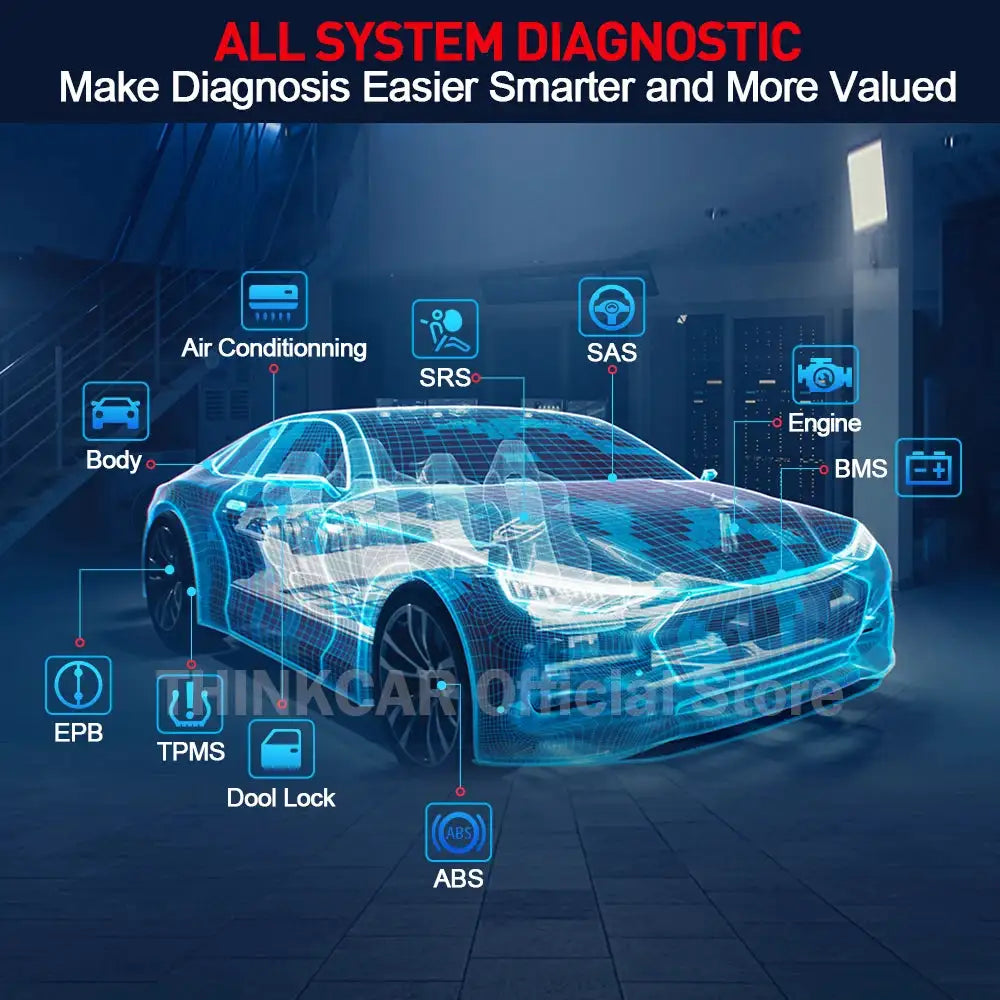 THINKCAR Thinkdiag 2 OBD2 Scanner Support CAN FD Protocols ALL Car Brands Free Full Softwares 16 Reset Functions ECU Coding