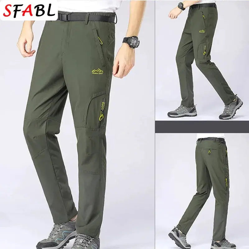 Summer Thin Quick Dry Mens Pants for Camping Hiking Trekking