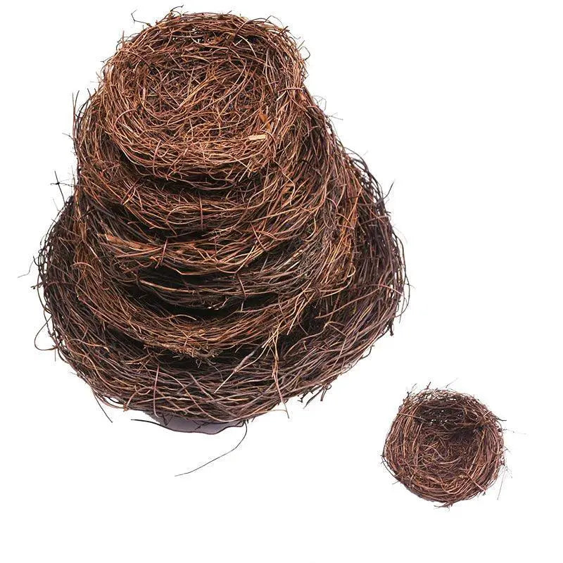 Round Rattan Bird Nest Easter Decor Bunny Eggs Vine