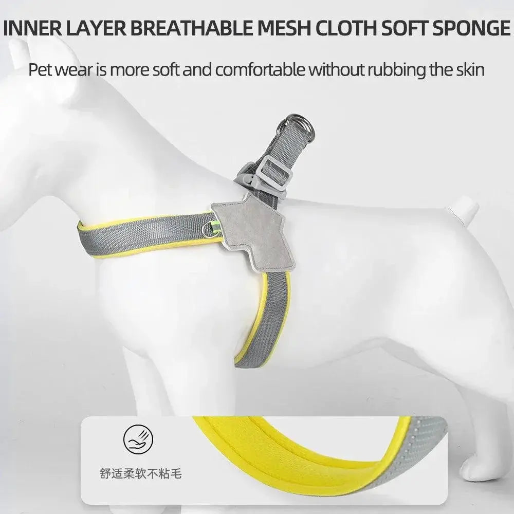 Reflective Dog Harness Adjustable Durable Breathable Mesh