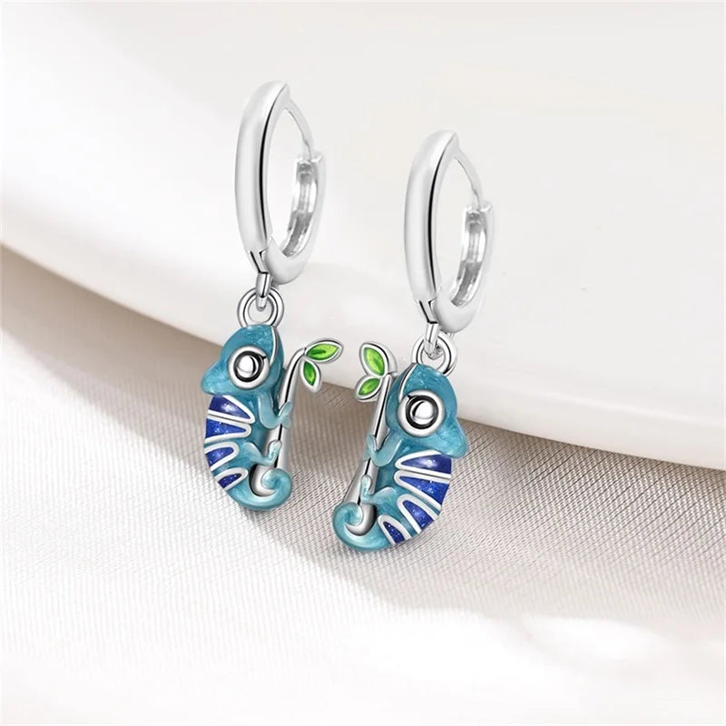 Sterling Silver Chameleon Dragonfly Butterfly
