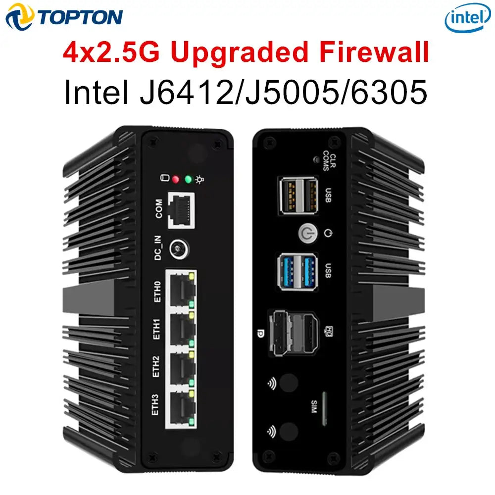 Intel N150 Firewall Upgraded Version Intel Celeron N5105 J6412 7305 Fanless Mini PC 4x2.5G Solid Mini Computer pfSense OPNsense