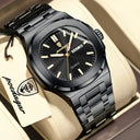 POEDAGAR Square Steel Men Luminous Watch