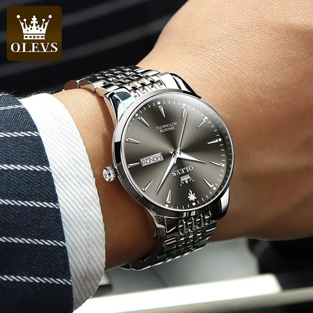 OLEVS Luxury Waterproof Mechanical Watch Stainless Steel