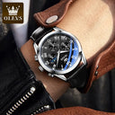 Olevs Business Moon Phase Leather Watch