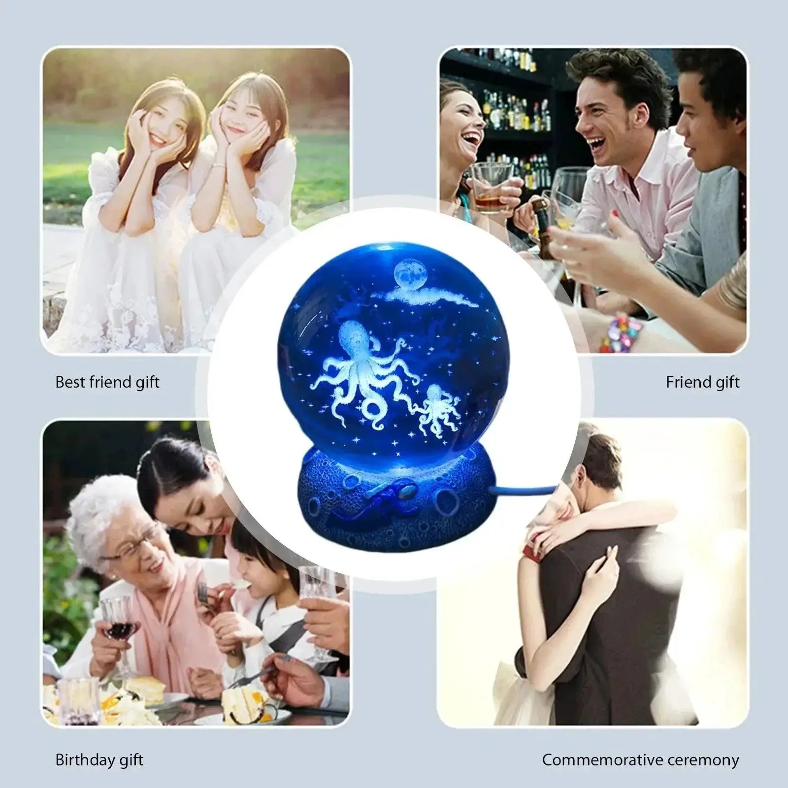 3D Galaxy Moon Lamp USB LED Night Light For Home Decor