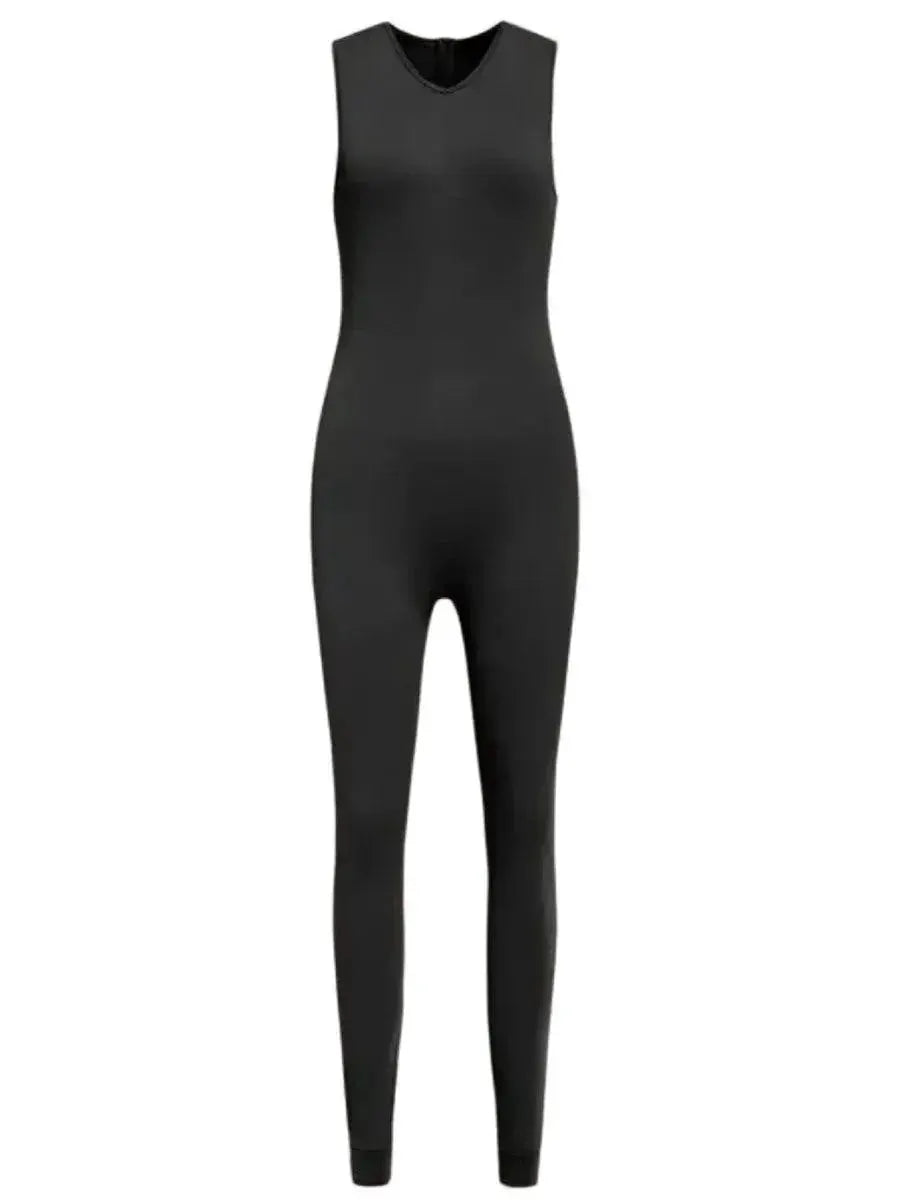 Sleek Milk Fiber Jumpsuit Sexy Sleeveless Romper Night Out