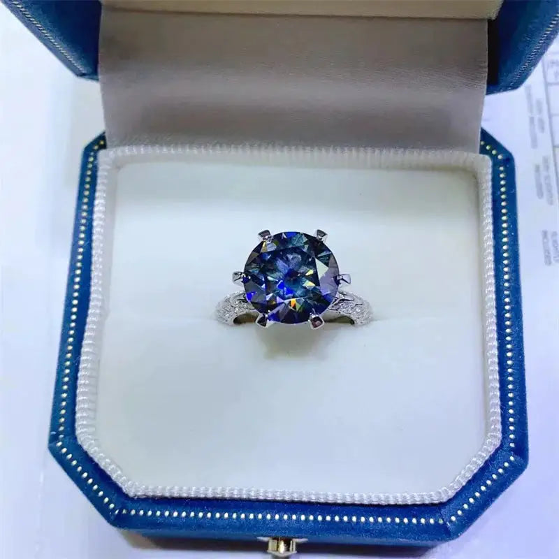 Gold Plated Blue Moissanite Ring — product image 5
