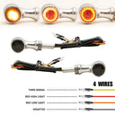 E Mark 3 In 1 LED Turn Signals Front Rear Brake Light 2 Pack Boost Visibility
