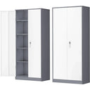 72 Inch Black Metal Storage Cabinet With Locking Doors