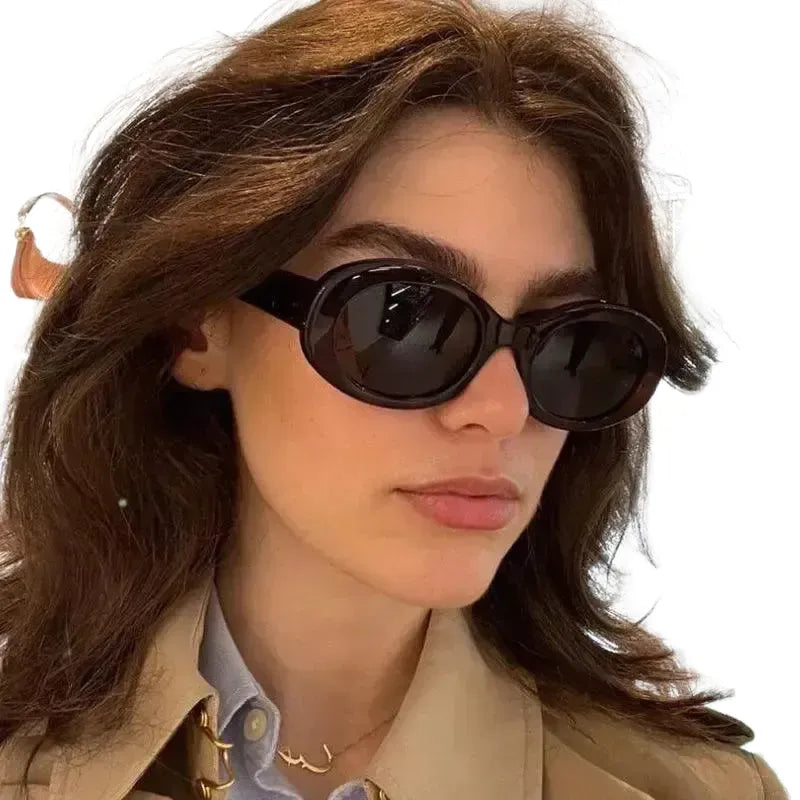 Luxury Vintage Oval Sunglasses for Women with UV Protection