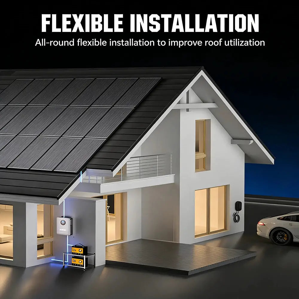 RVPOZWER 12BB/18BB 12V Solar Panel 100W N-Type Monocrystalline Solar Cell High-Efficiency PV Power for Rooftop Camping Rigid