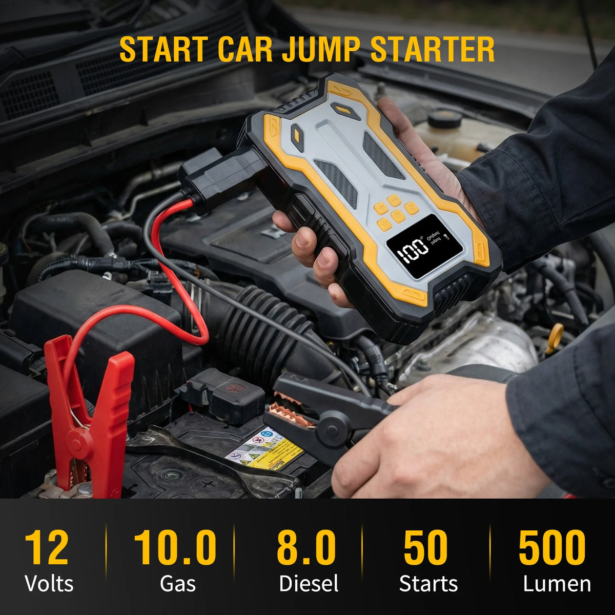 Car Jump Starter Portable Outdoor Emergency Power Supply with Air — product view 5