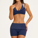Fitness Set Women Stripes Polka Dot Capri