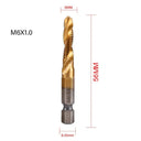 Tap Drill Bit Set Titanium Plated HSS Screw Thread Hex Shank Kit
