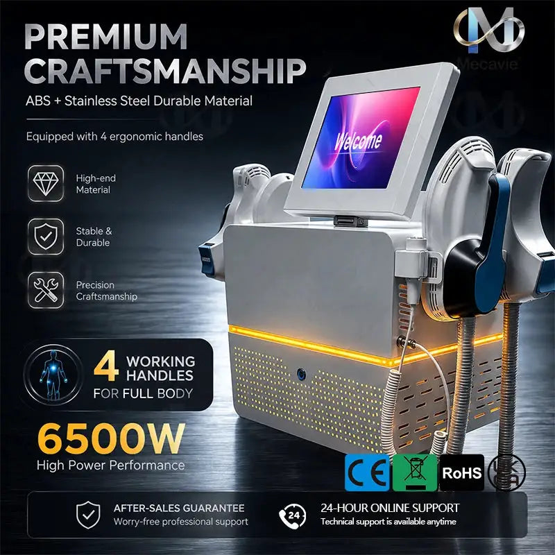 6500W High Power Body Shaper Device 4 Handles Muscle Stimulator Machine for Body Slimming Skin Tightening Salon Beauty Equipment