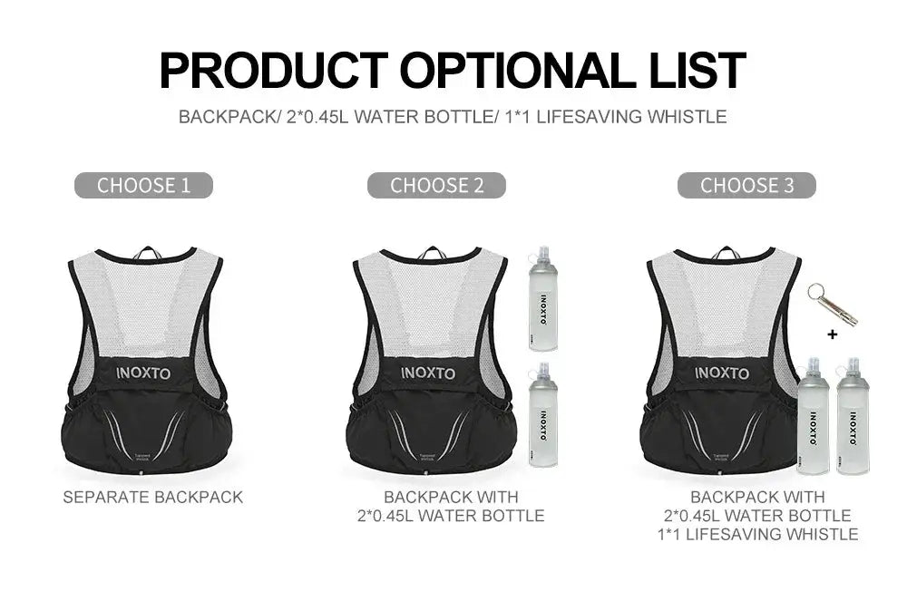 INOXTO Lightweight Hydration Vest Running Biking And Hiking