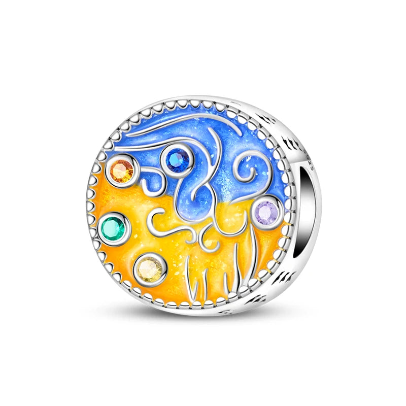 Sterling Silver Charm Beads Glowing