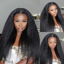 360 Lace Frontal Kinky Straight Human Hair Wig with Baby Hair