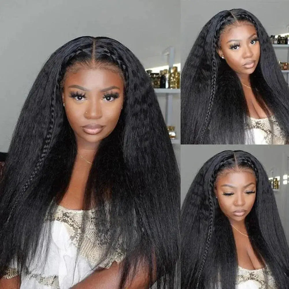 360 Lace Frontal Kinky Straight Human Hair Wig Baby Hair