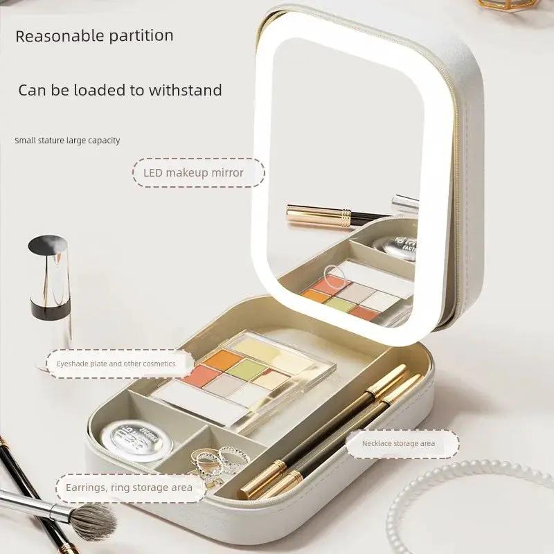 Portable Foldable Cosmetic Mirror With LED Lighting