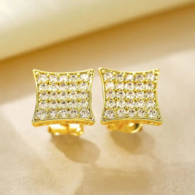 Gold Filled Square Stud Earrings — product image 4