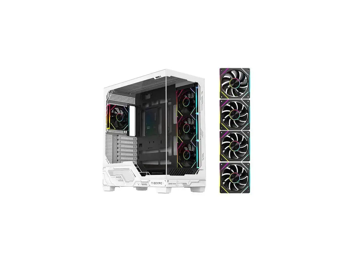 DIYPC Black C Tempered Glass ATX Gaming Computer Case w/ — product view 1