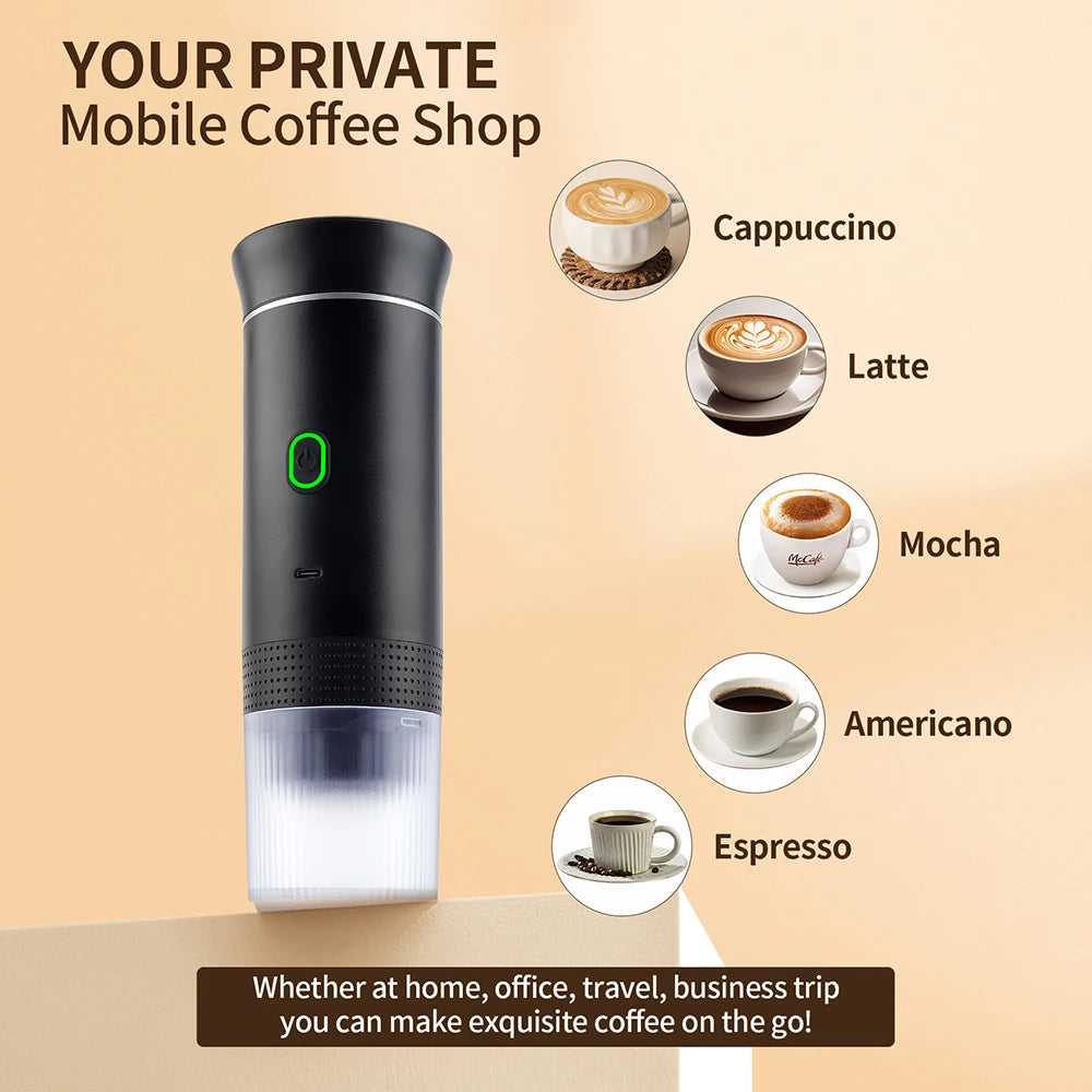 Wireless Electric Portable Espresso Coffee Machine for Car & Home — product view 3