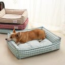 Cozy Square Lattice Pet Bed for Small Medium Dog Cat