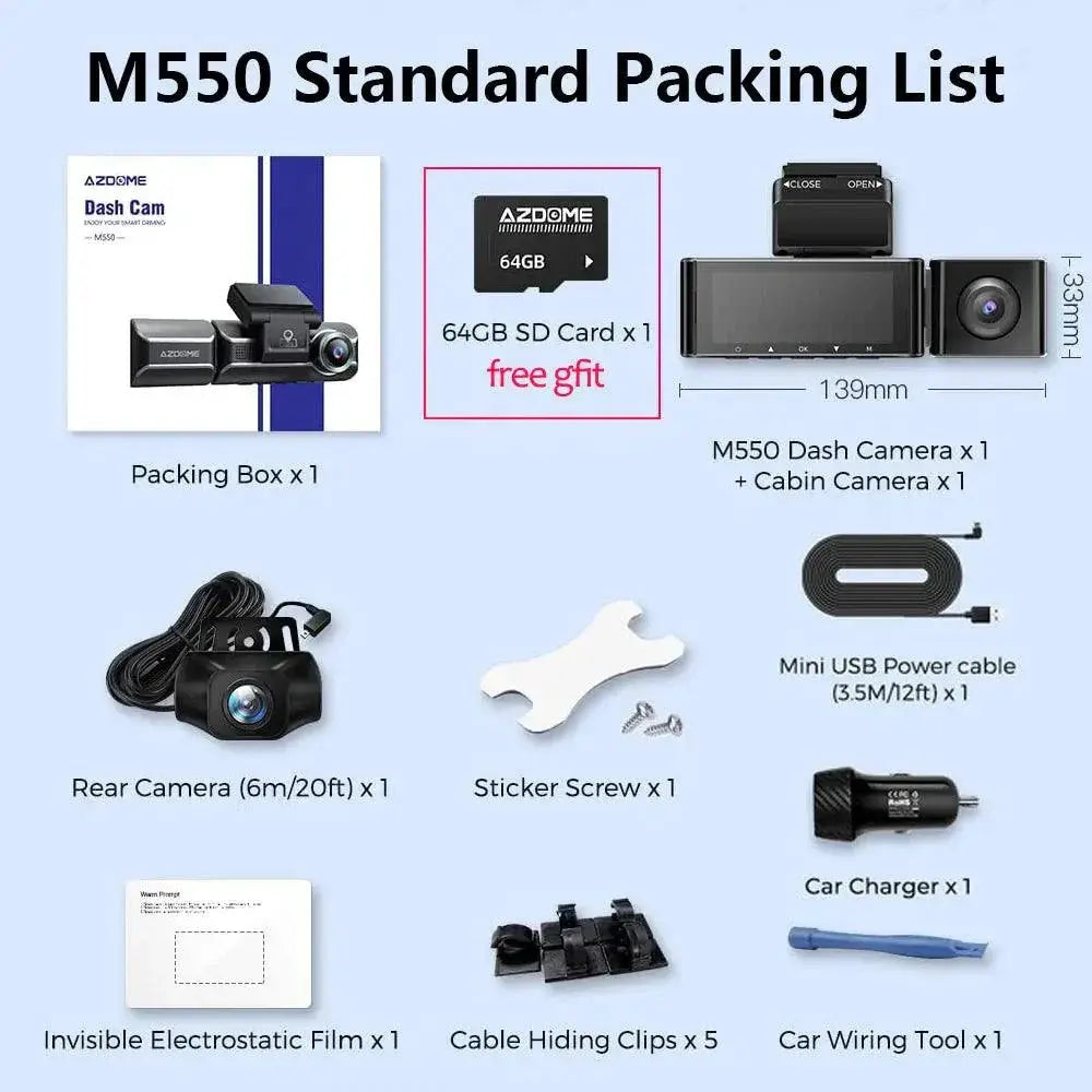 AZDOME M550 Dash Cam 4K Enhanced Car Surveillance System