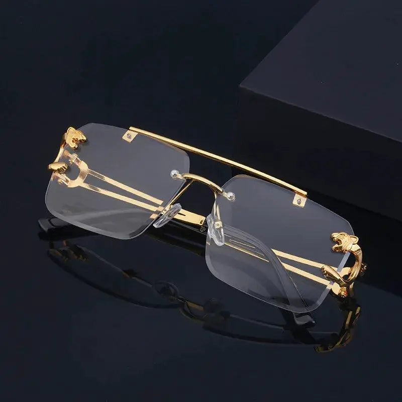 Rimless Square Sunglasses for Men and Women Fashion