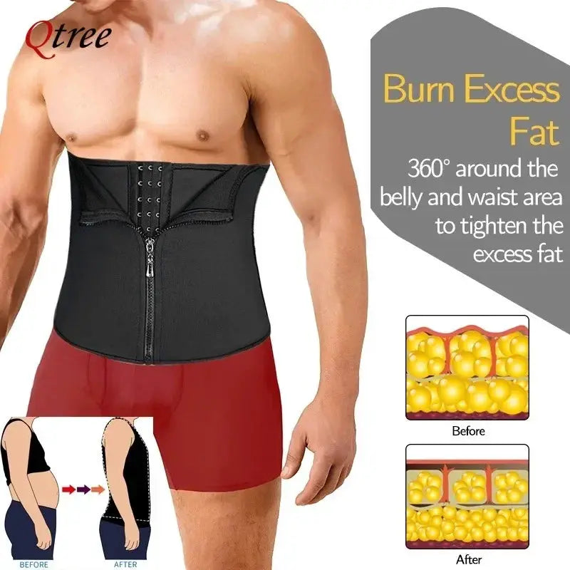 Qtree Men Waist Trainer Corset Shapewear For Tummy Control