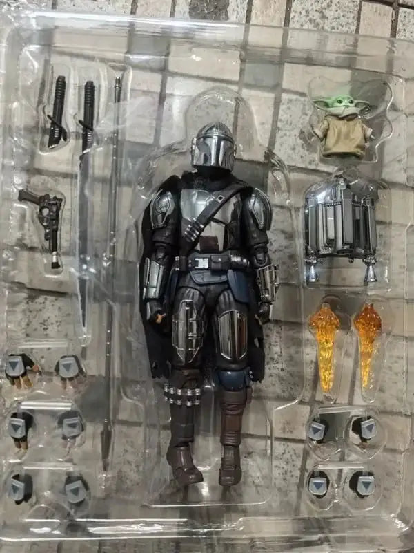 In Stock Star Wars Mandalorian 2.0 Electroplated Din Djarin Boxed Articulated Action Figure Collectible Model Toy For Collectors