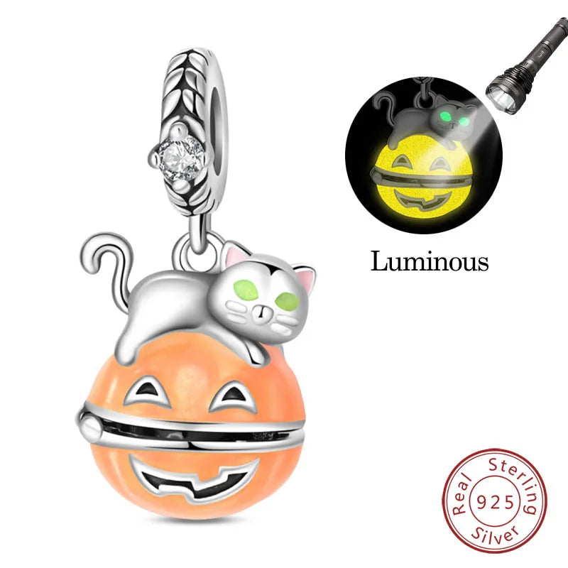 Halloween Charm Sterling Silver Luminous