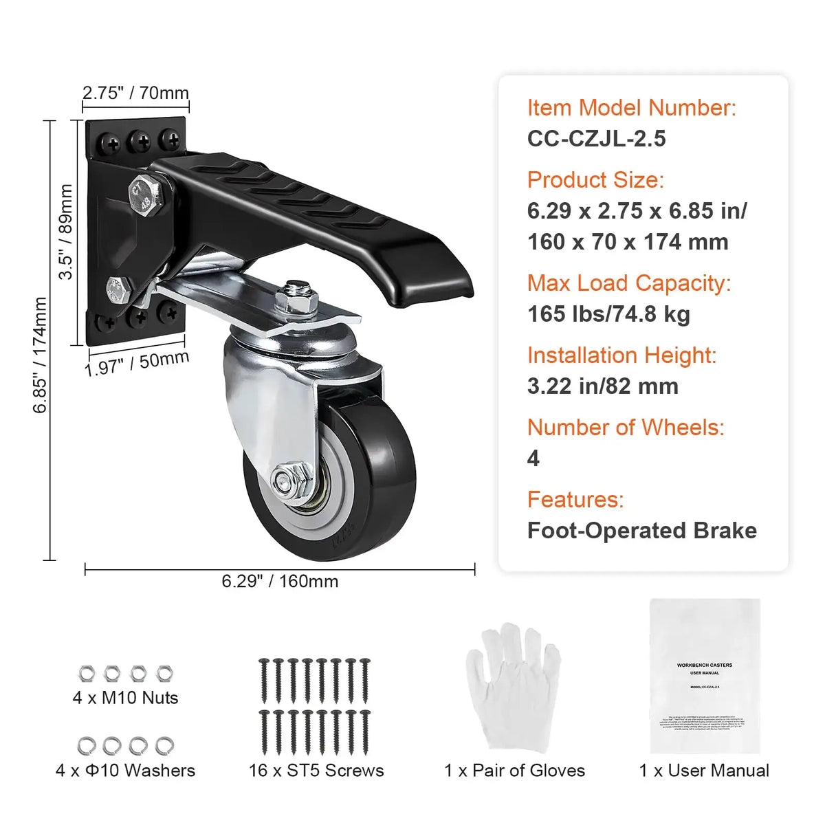 Heavy Duty Workbench Roller Casters — product image 7