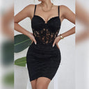 Bold Lace Mesh Dress for Night Out Glam