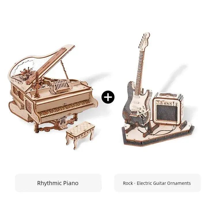 Ruoke Robotime Rhythm Piano Music Box Wooden Model Gift