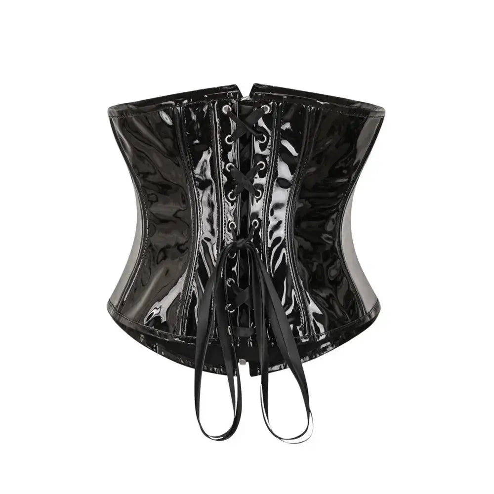 PVC Underbust Corset Steampunk PU Leather Waist Trainer
