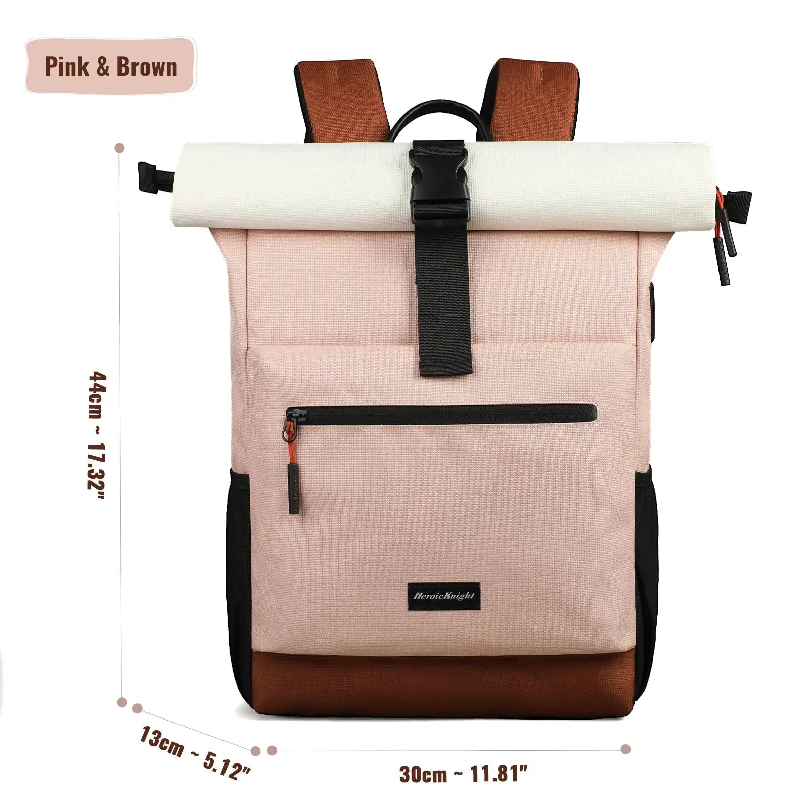 Heroic Knight Casual Women's Backpack Lightweight Waterproof Cycling Backpack Rolltop Travel Backpack Teenager College Schoolbag