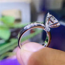 Two Tone Flower Zircon Ring