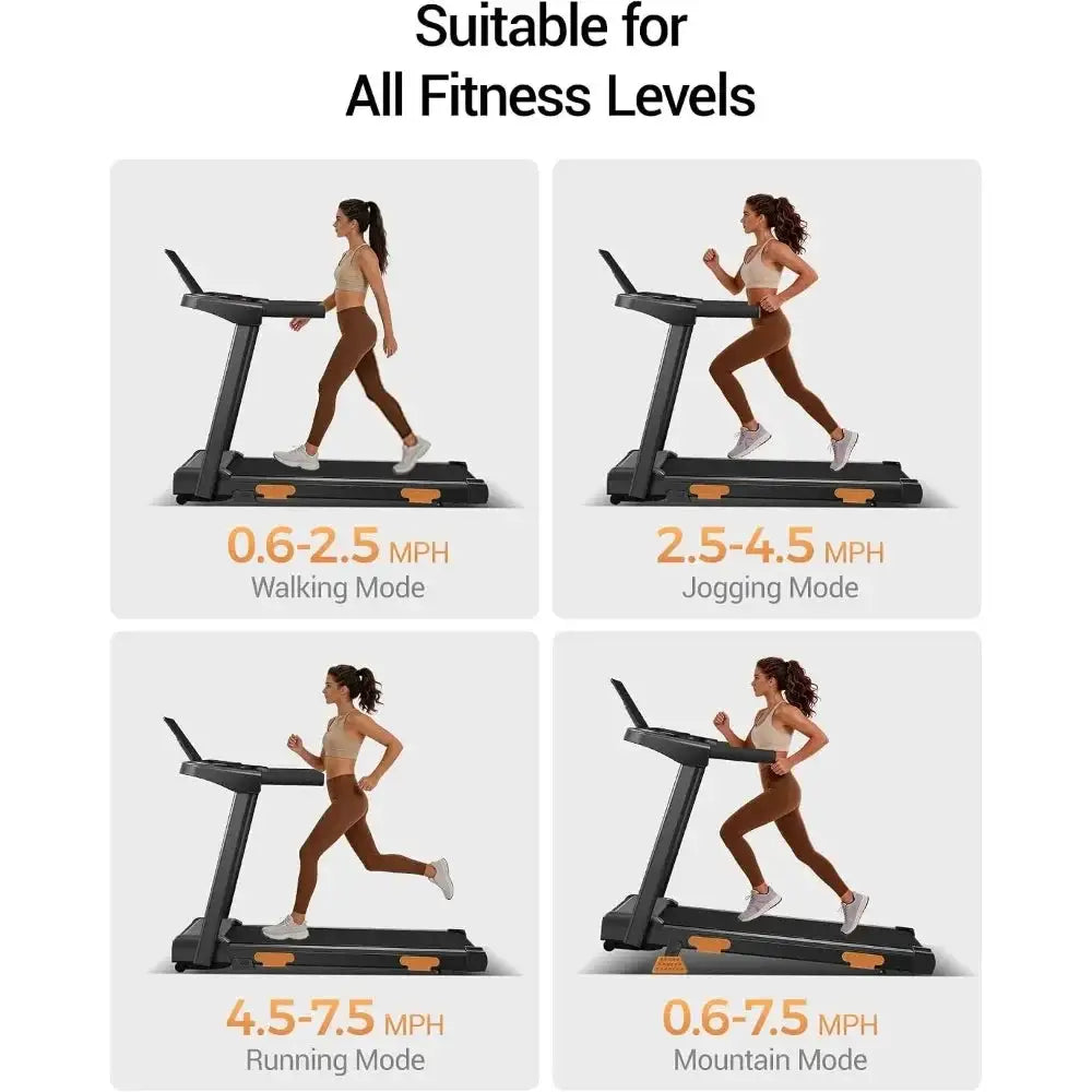 Portable 3-in-1 Foldable Treadmill with Incline Handle, 3.0HP Quiet Pad, 12 Modes, Three Screen