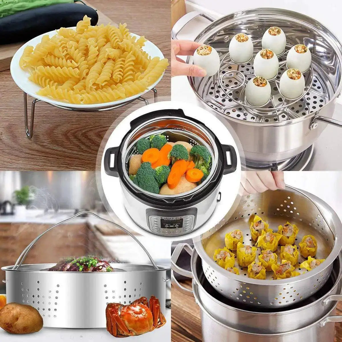 Instant Pot Accessory Set Steamer Basket Egg Rack Pan