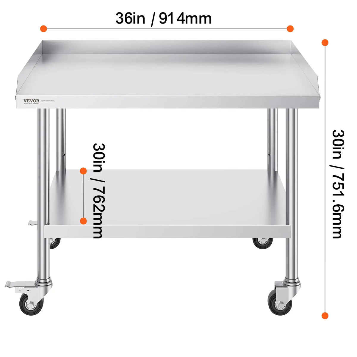 SucceBuy Stainless Steel Work Table Commercial Food Prep Worktable — product view 7